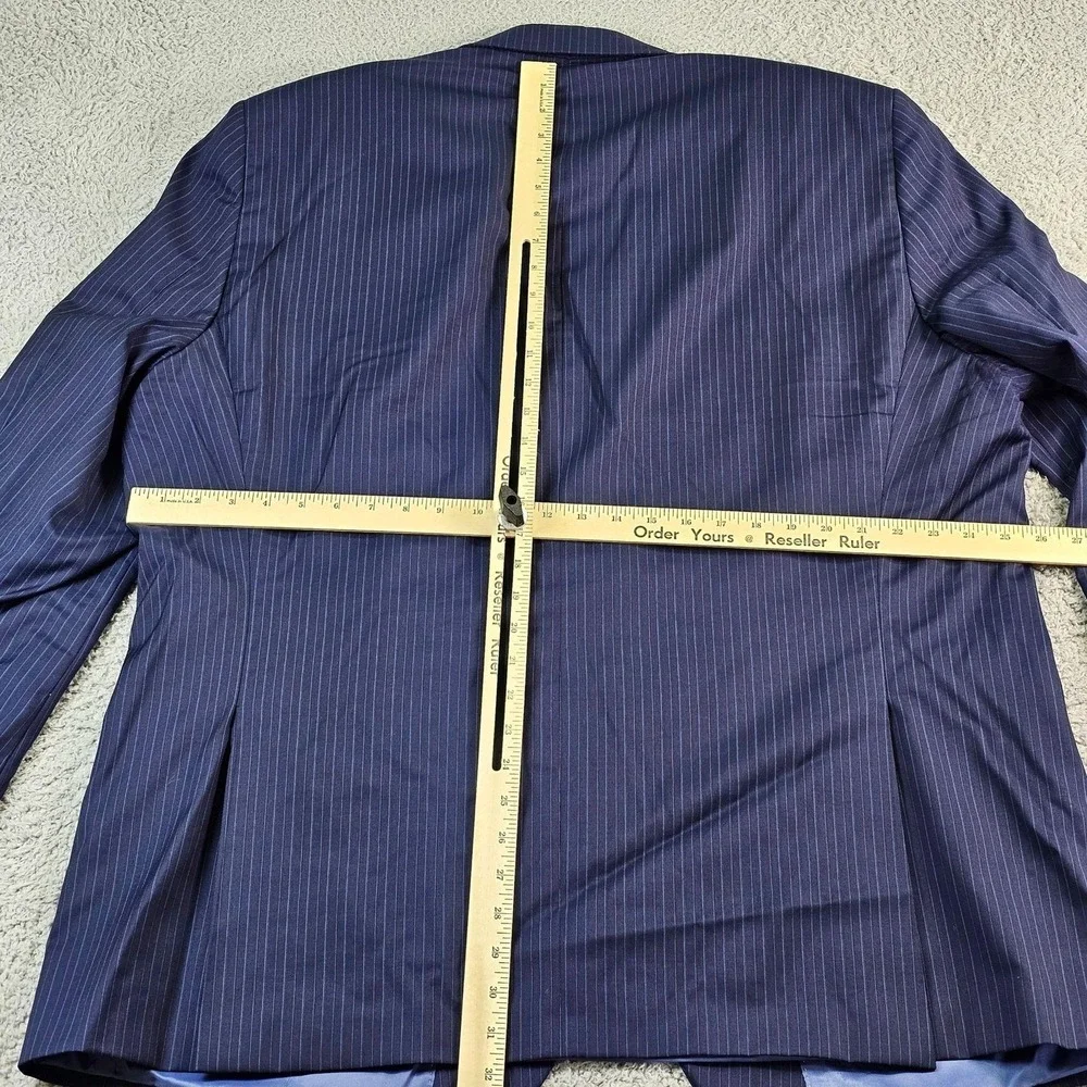 Hart Schaffner Marx Suit Jacket Mens 50L Blue Pinstripe Wool Chicago Fit